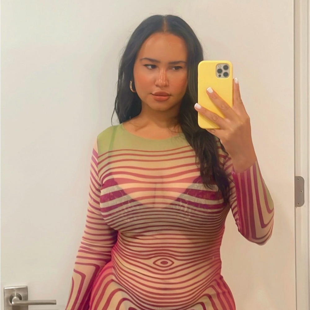 Striped Multicolor Long Sleeve Dress